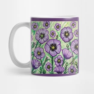 Purple poppies in remembrance of animals that served Mug